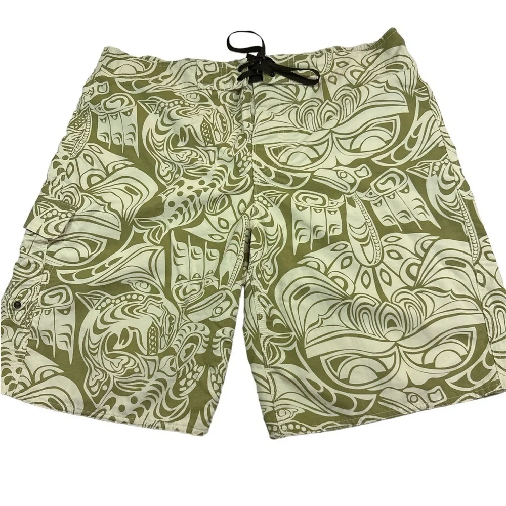 Eddie Bauer Geometric Graphic Swim Shorts Spring Break, Pool, Beach Swim Trunks